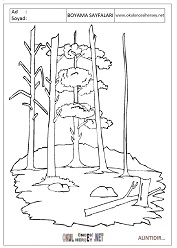 Ağaç boyama sayfaları 